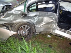 FOTO: Huda nesreča voznika začetnika - to je ostalo od avta