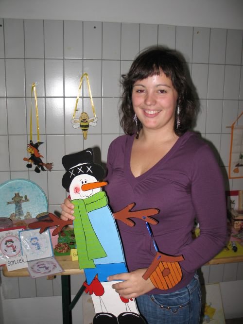 Organizatorica srečanja Barbara Vidic se v zadnjem času posveča izdelkom iz lesa.