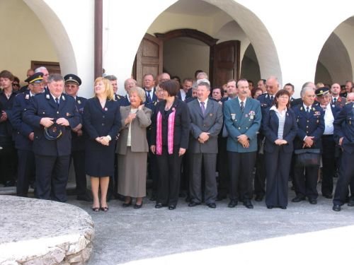 Na slovesnosti ob odprtju prenovljenega Slovenskega gasilskega muzeja.