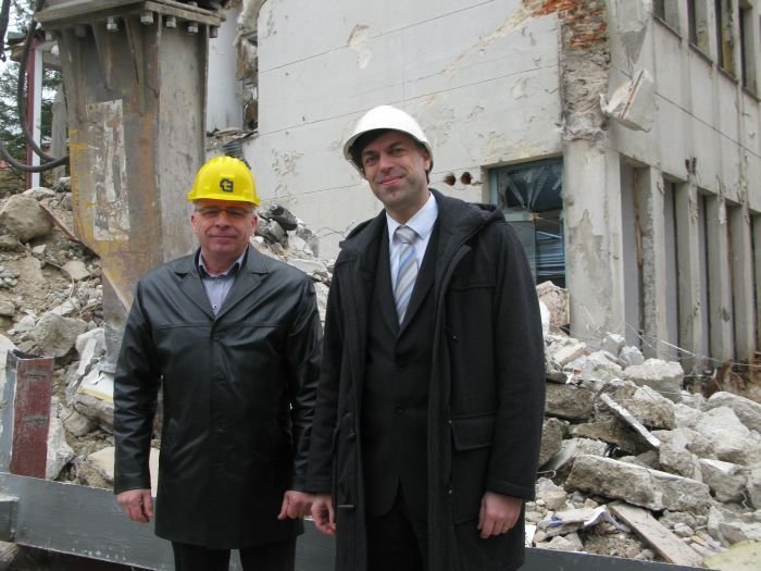 Direktor Trgograda Andrej Poglajen in župan MO Novo mesto Gregor Macedoni. (Foto: M. M.)