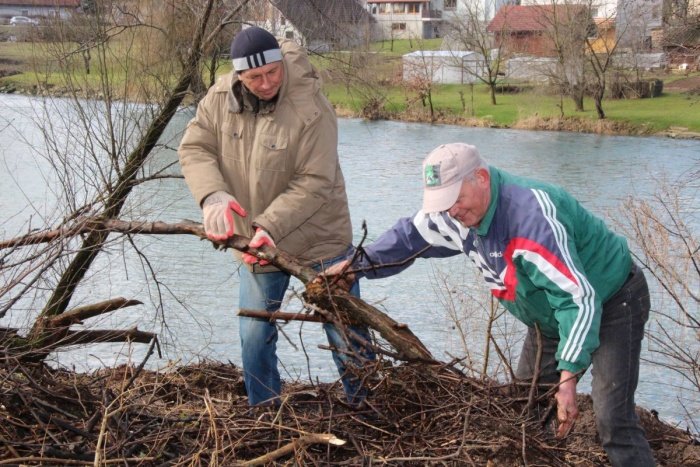 Predsednik Borut Pahor je pomagal pri čiščenju brežin reke Krke. (Foto: M. Ž.)