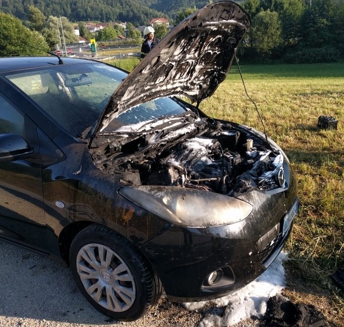 Zagorelo je v motornem delu. (Foto: PGD Višnja Gora)