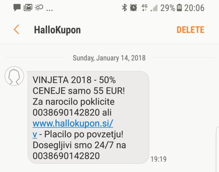 Takšno SMS sporočilo kroži med uporabniki mobilnih telefonov. (Foto: Varninainternetu.si)
