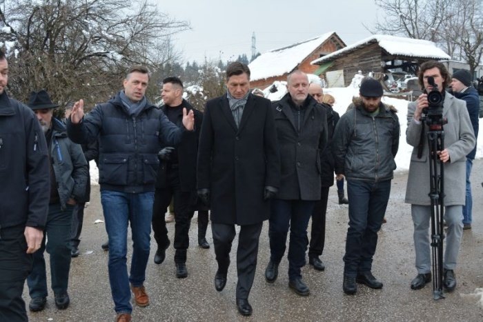 Predsednik države Borut Pahor ob obisku Brezja in Žabjaka februarja letos. (Foto: M. M., arhiv DL)