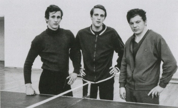 Marjan Somrak, Miro Berger in Ivan Kapš so leta 1969 ekipo Novega mesta popeljali v 2. slovensko ligo. (Vir: Da bi se bolje poznali) 