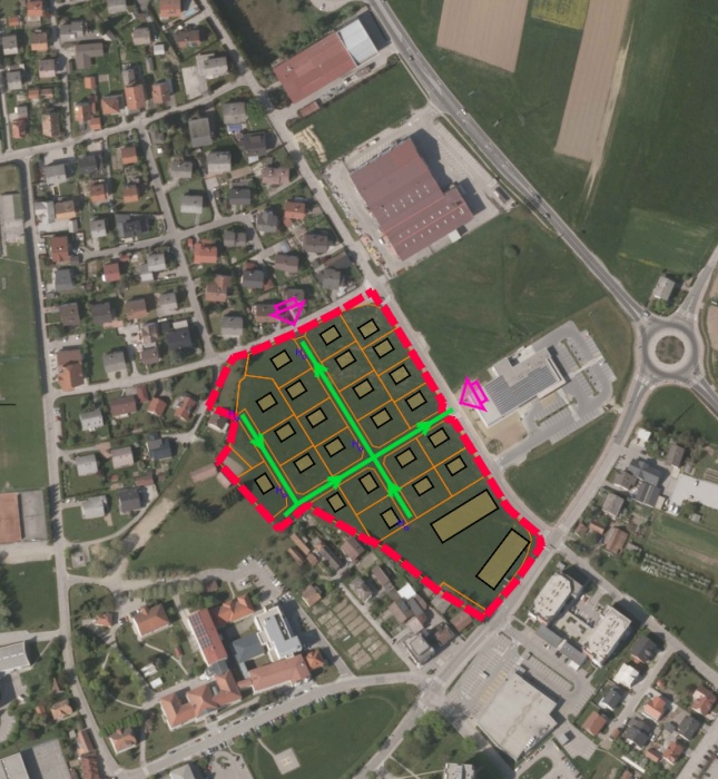 Območje načrtovane gradnje (Foto: Občina Brežice)