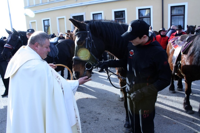 Župnik Vlado Leskovar je dal konjem praznični kruh. (Vse foto: M. L.)