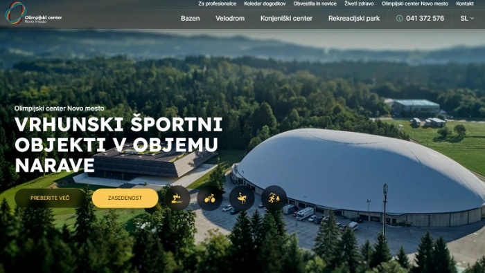 Nagrajena spletna stran Olimpijskega centra Novo mesto