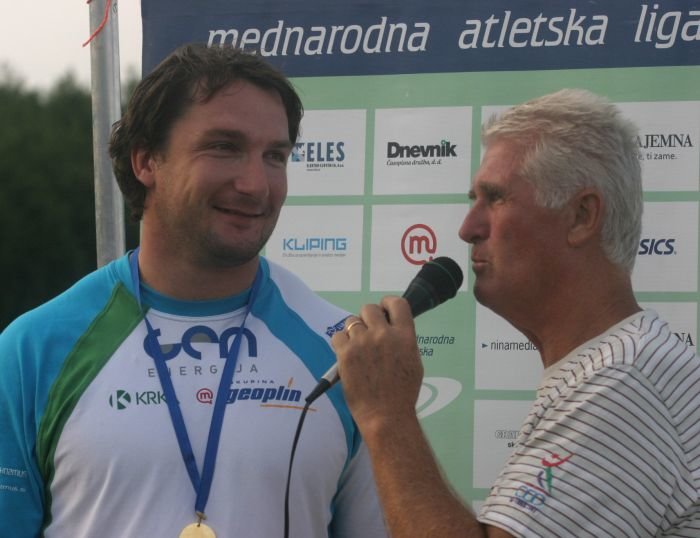 Primož Kozmus in oče brežiške atletike Polde Rovan. (Foto: I. Vidmar)