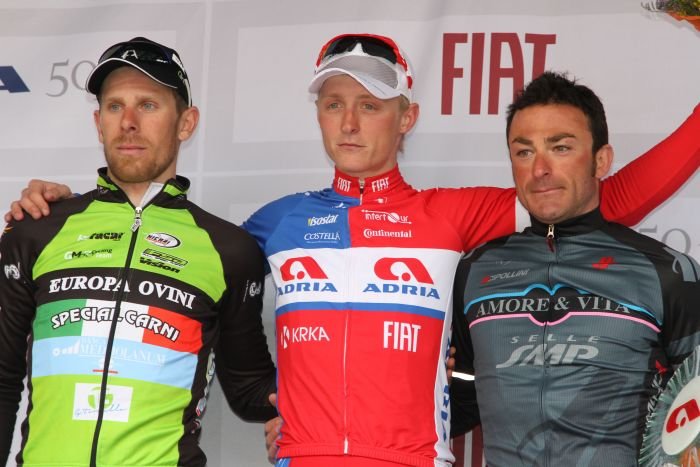 Najboljši trije - Marko Kump, Filippo Fortin (GM Cycling Team) in Mattia Gavazzi (Amore & Vita – Selle SMP)