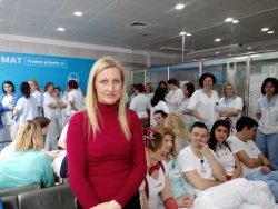 Predsednica Sindikata delavcev v zdravstveni negi Slovenije - Splošne bolnišnice Novo mesto Marjanca Čegovnik.