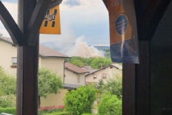 Pogled z Drske proti požaru v Grobljah  (Foto: bralka)
