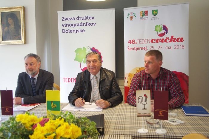 Na novinarski konferenci: Radko Luzar, Miran Jurak in Jurij Krštinc.
