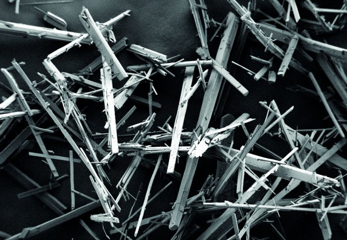 KRKA_Kristali učinkovine tadalafil, 200-kratna povečava 