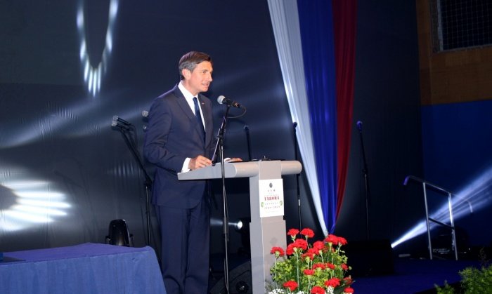Predsednik Borut Pahor je v govoru  medsebojno spoštovanje in strpnost označil za za garanta naše dobre prihodnosti. (Foto: M. L.)
