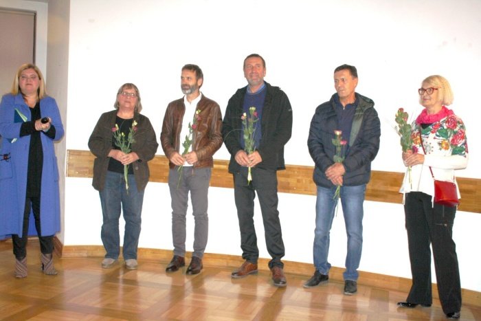 Alenka Černelič Krošelj, Nevenka Rušković, Drago Leskovar, Milan Marin, Stanislav Makuc in Irena Čmer (z leve). (Foto: M. L.)