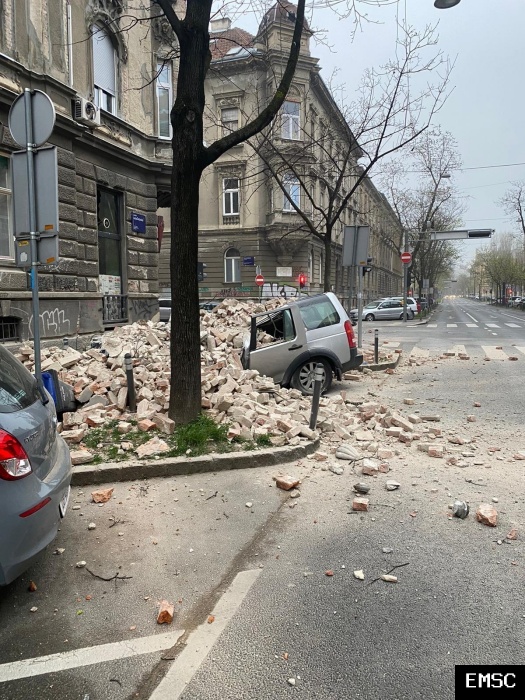 Potres v Zagrebu (Vir fotografije: Spletna stran EMSC)