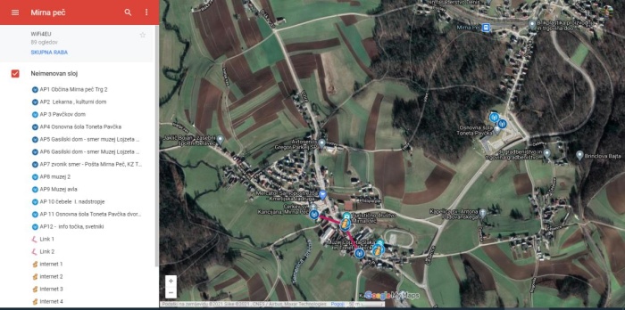 Dostopne točke po Mirni Peči (Vir: spletna stran občine Mirna Peč)