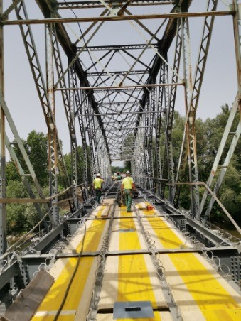 Trenutna dela na mostu (foto: Občina Brežice)