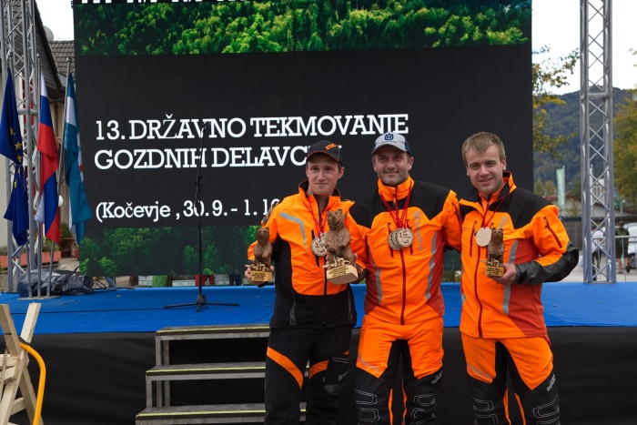 Najboljši posamezniki - na sredini državni prvak Janez Meden, levo Blaž Jurjavčič, desno Žiga Švigelj