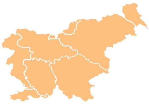 Zgodovinske slovenske regije: Goriška, Istra, Spodnja, Zgornja in Osrednja Kranjska, Štajerska, Koroška in Prekmurje. 
